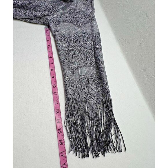 Vtg SL FASHIONS Women Dress 2pc Set Sleeveless Fringe Sz 18 Metallic Silver 12-6 - Picture 13 of 16